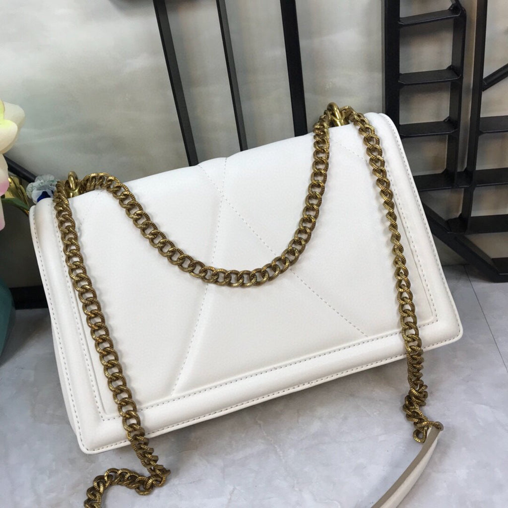 DG BB6652 Dolce Gabbana Medium Devotion crossbody bag in quilted nappa leather White