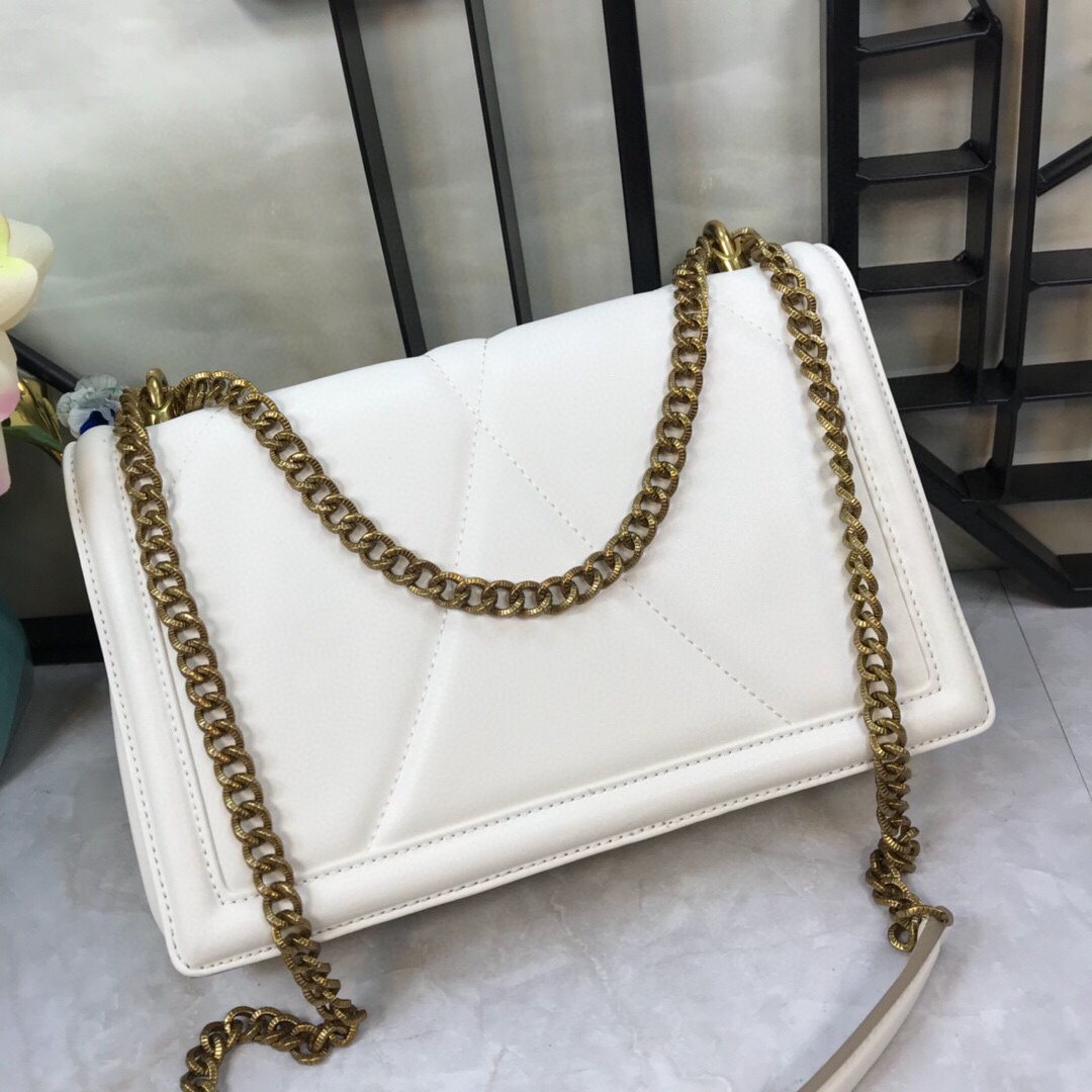 DG BB6652 Dolce Gabbana Medium Devotion crossbody bag in quilted nappa leather White