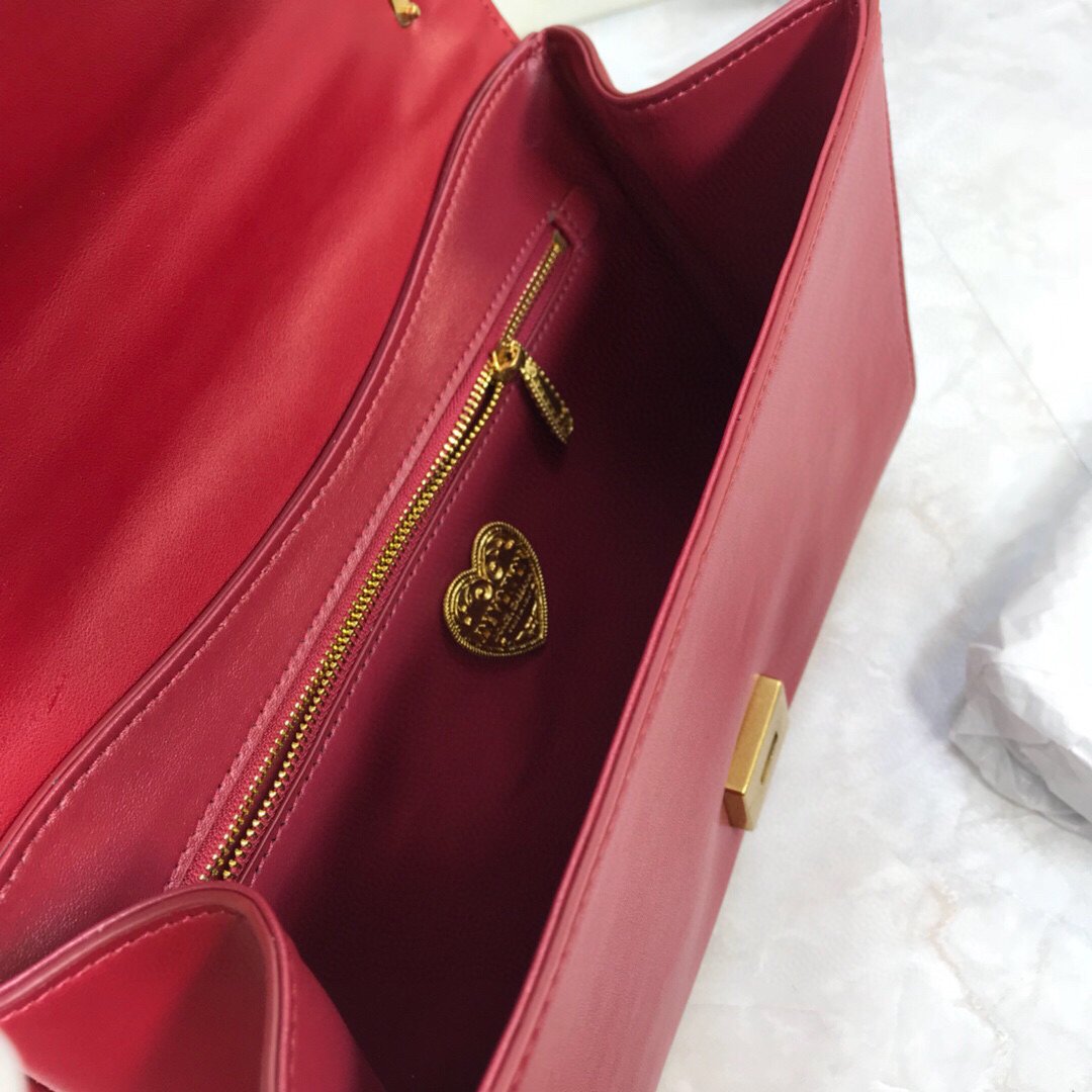 DG BB6652 Dolce Gabbana Medium Devotion crossbody bag in quilted nappa leather Wine Red