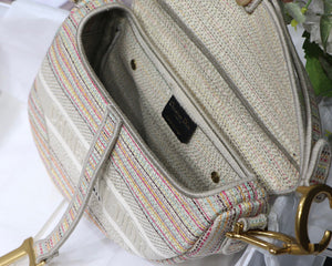 Dio Saddle Bag M0446 Beige Toile de Jouy Embroidery - Default Title - View 9