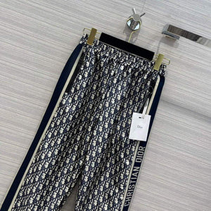 Dior 117P22 Classic Jacquard Blue Technical Taffeta Trousers - 36 - View 2
