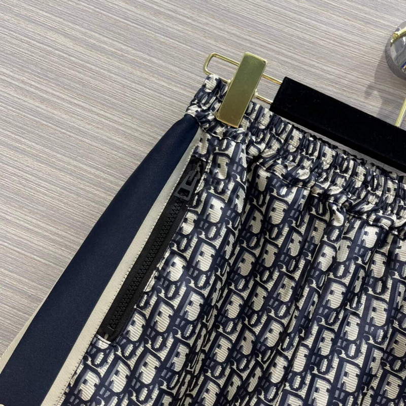 Dior 117P22 Classic Jacquard Blue Technical Taffeta Trousers