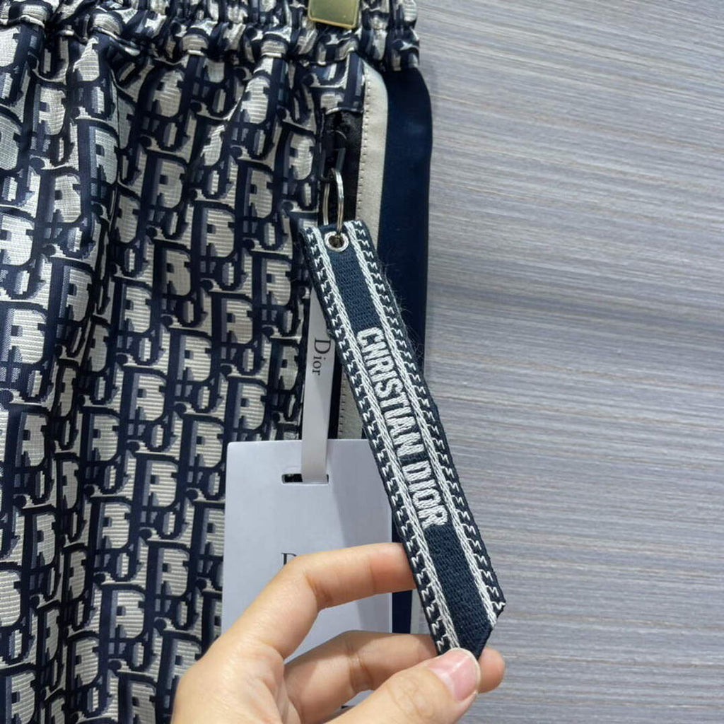 Dior 117P22 Classic Jacquard Blue Technical Taffeta Trousers