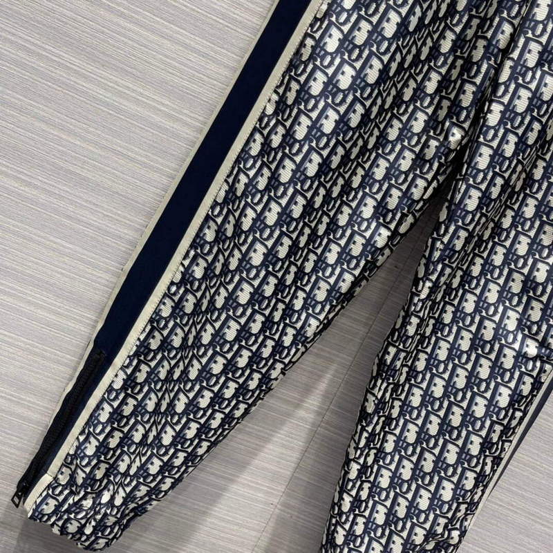 Dior 117P22 Classic Jacquard Blue Technical Taffeta Trousers