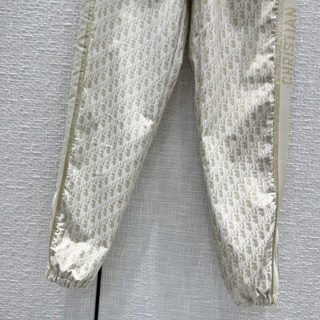 Dior 117P23 Classic Jacquard Gold Technical Taffeta Trousers