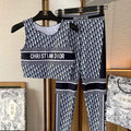 Dior 117P24 Fitness Yoga Clothing Sports Suit Blue - S - View 1
