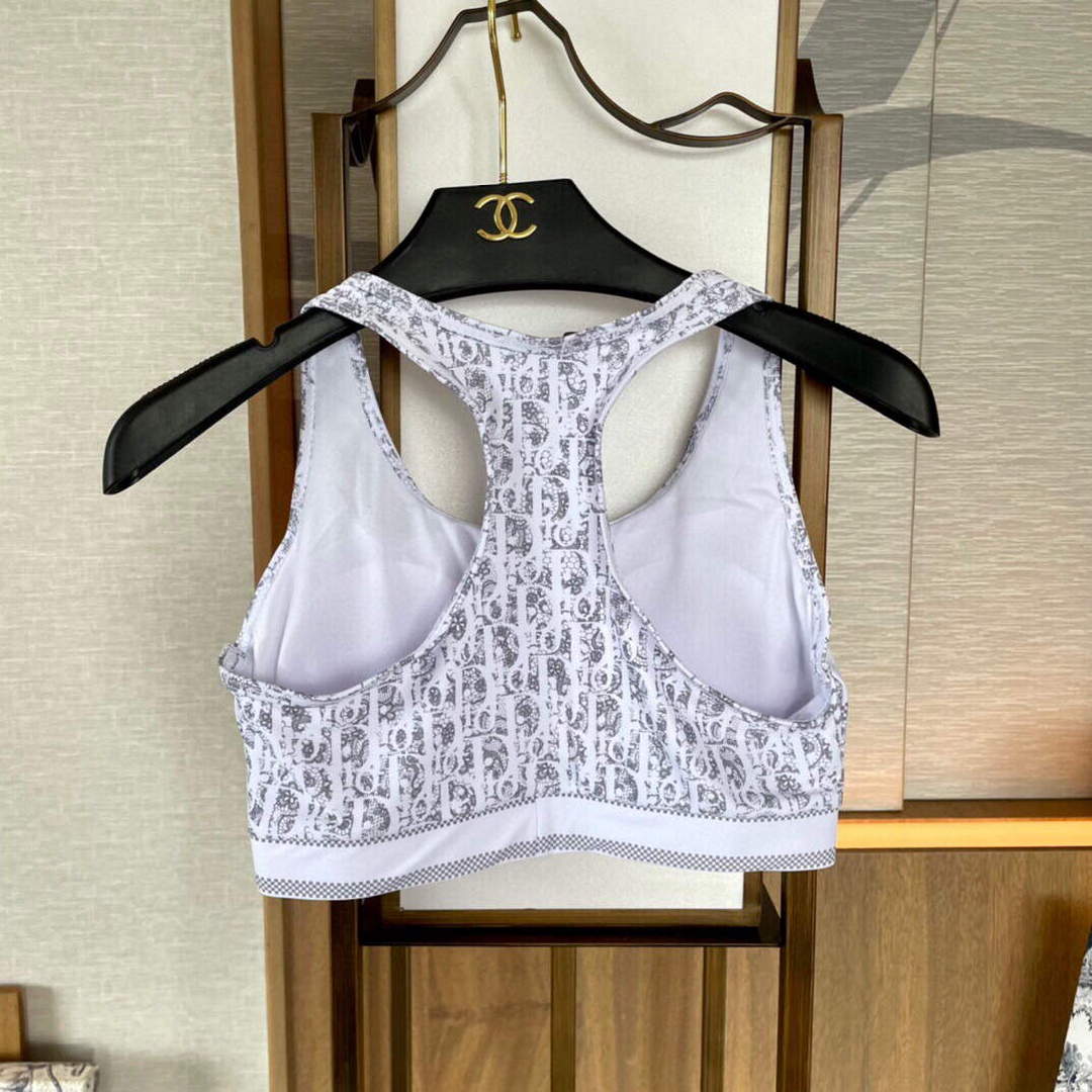 Dior 117P24 Fitness Yoga Clothing Sports Suit White