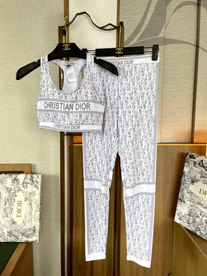 Dior 117P24 Fitness Yoga Clothing Sports Suit White - S - View 8