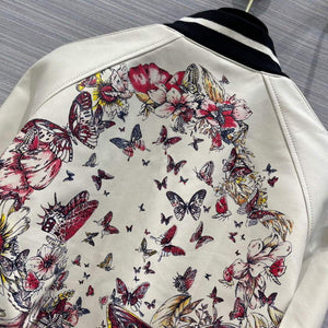 Dior 117P26 Baseball Leather Jacket Floral Print white - 36 - View 2