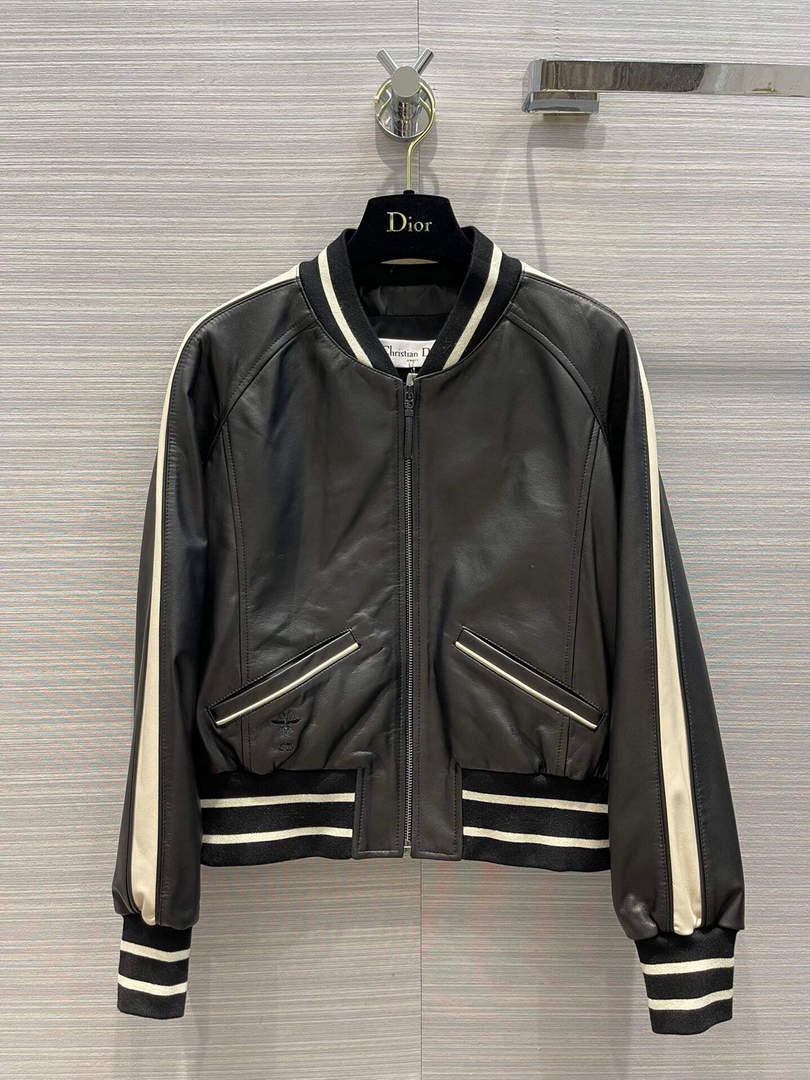 Dior 117P28 Baseball Leather Jacket black - 36 - View 1