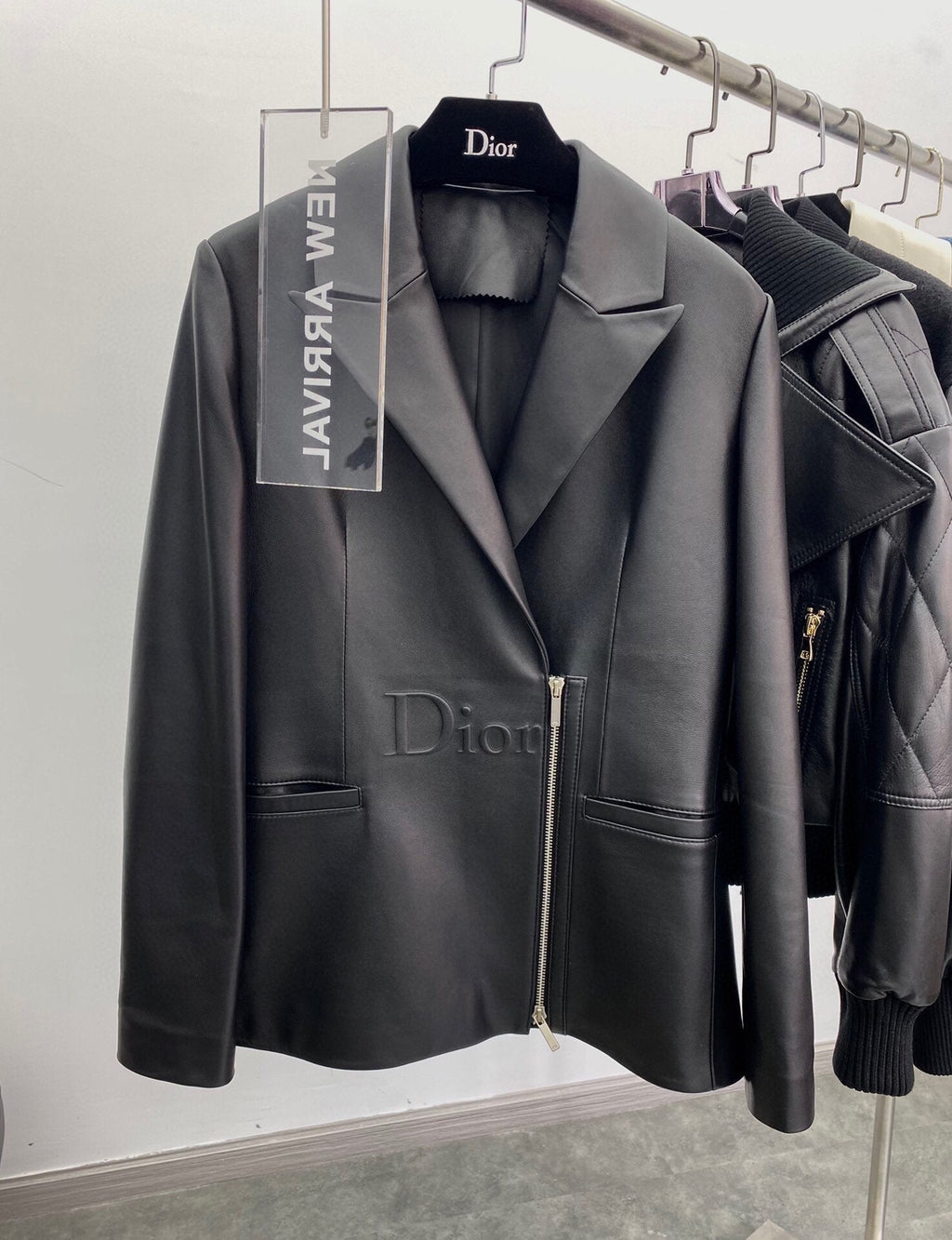 Dior 125V43  Women's Cropped Jacket 38116 Black Lambskin
