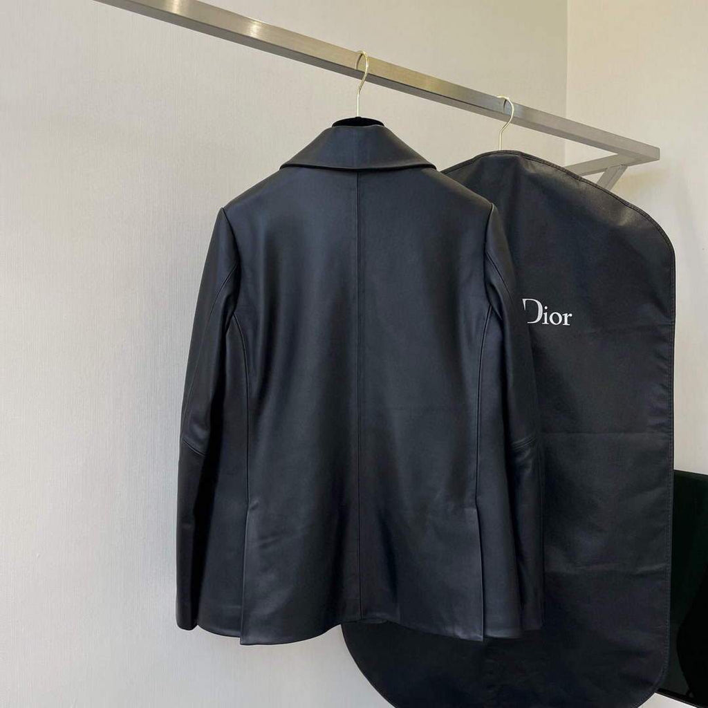 Dior 125V43  Women's Cropped Jacket 38116 Black Lambskin