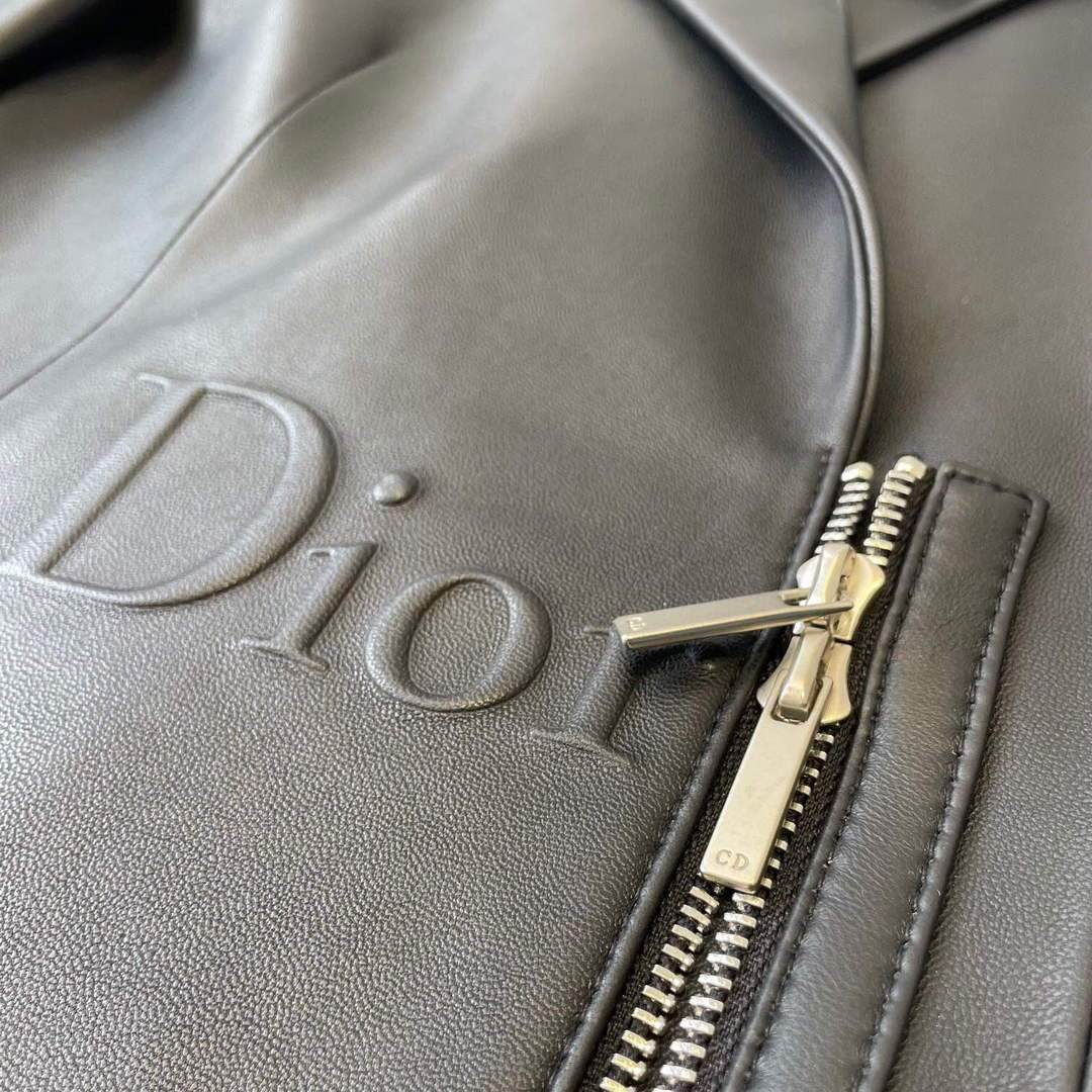 Dior 125V43  Women's Cropped Jacket 38116 Black Lambskin