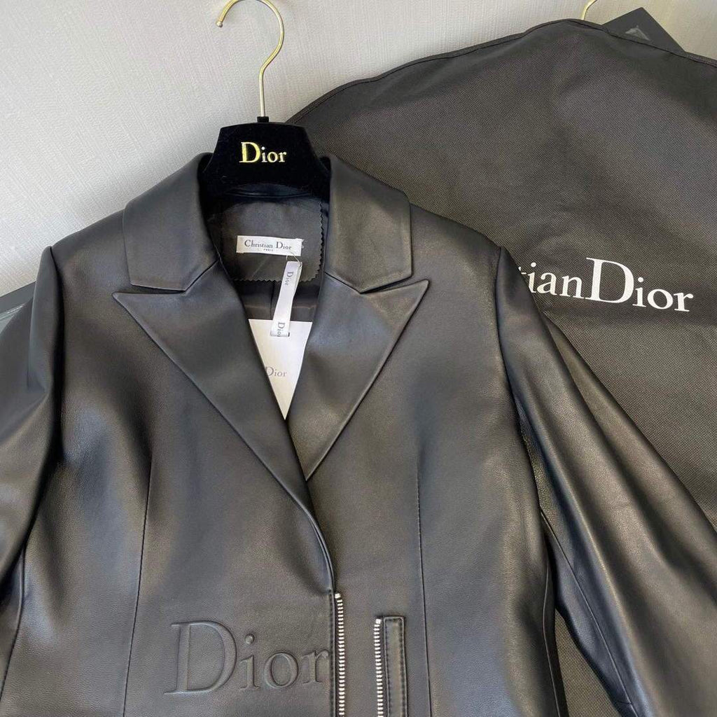 Dior 125V43  Women's Cropped Jacket 38116 Black Lambskin