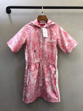 Dior  147R40 Short Hooded Dress Peony Pink