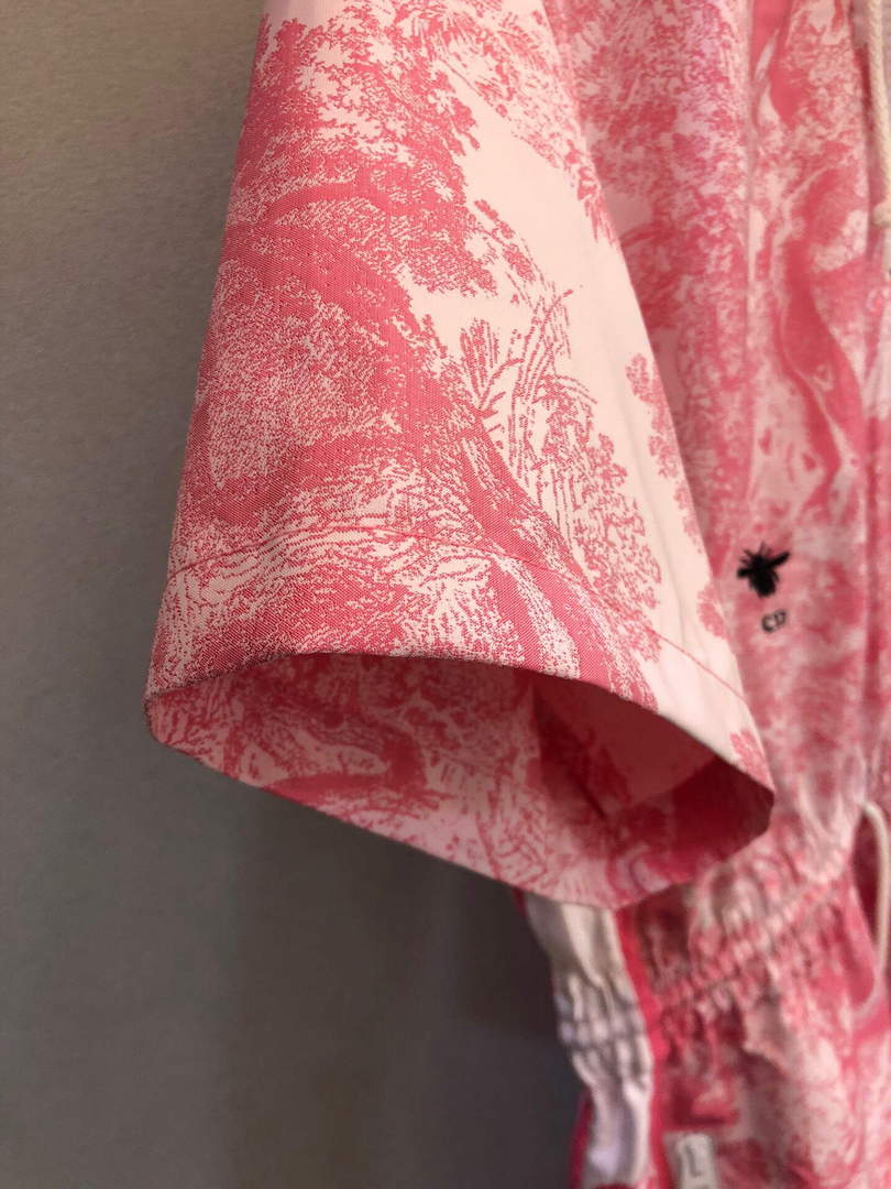 Dior  147R40 Short Hooded Dress Peony Pink