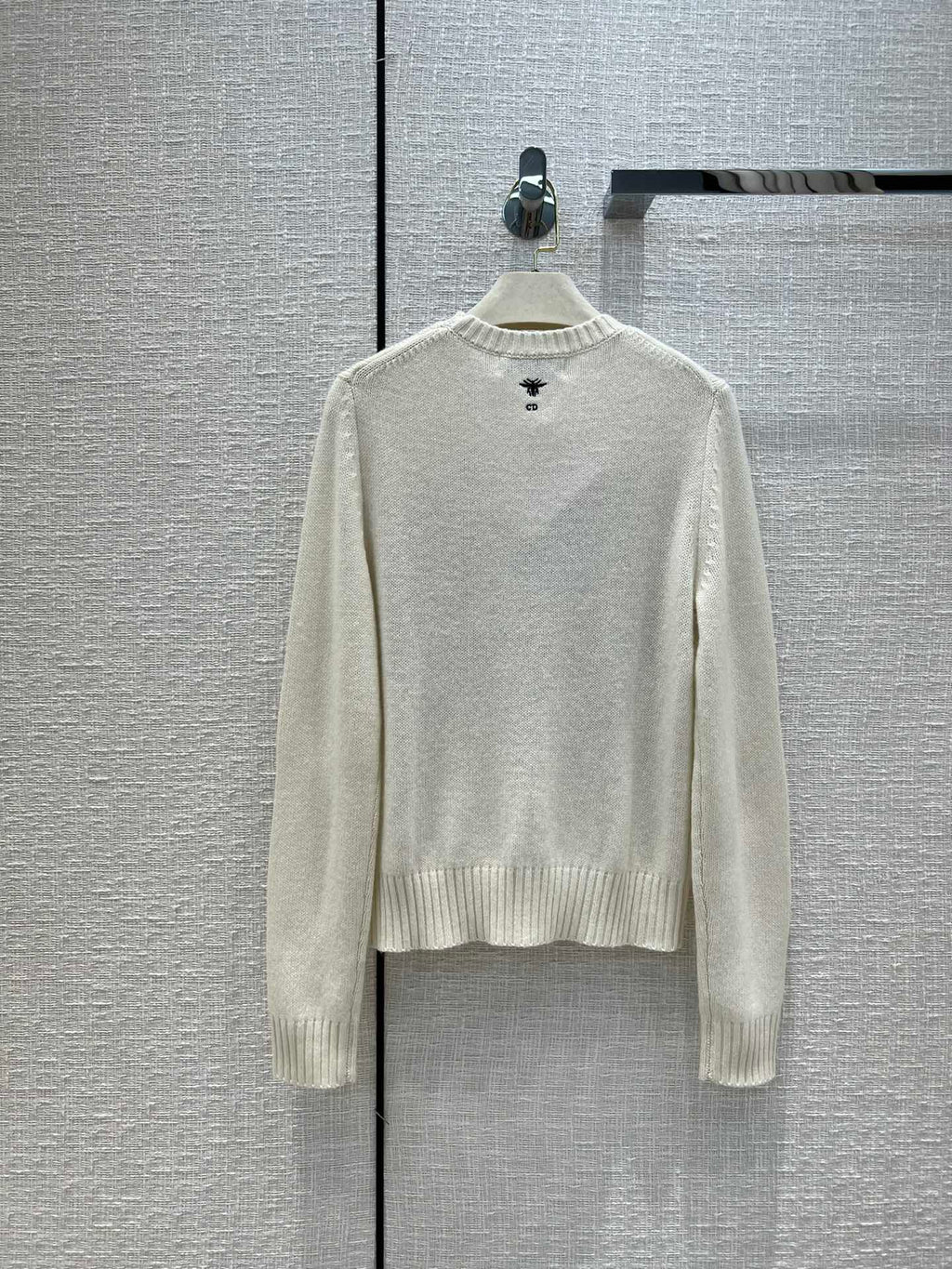 Dior 154S32 Women's Sweaters Designer Dior Ecru Dior Des Vents Cashmere D38132