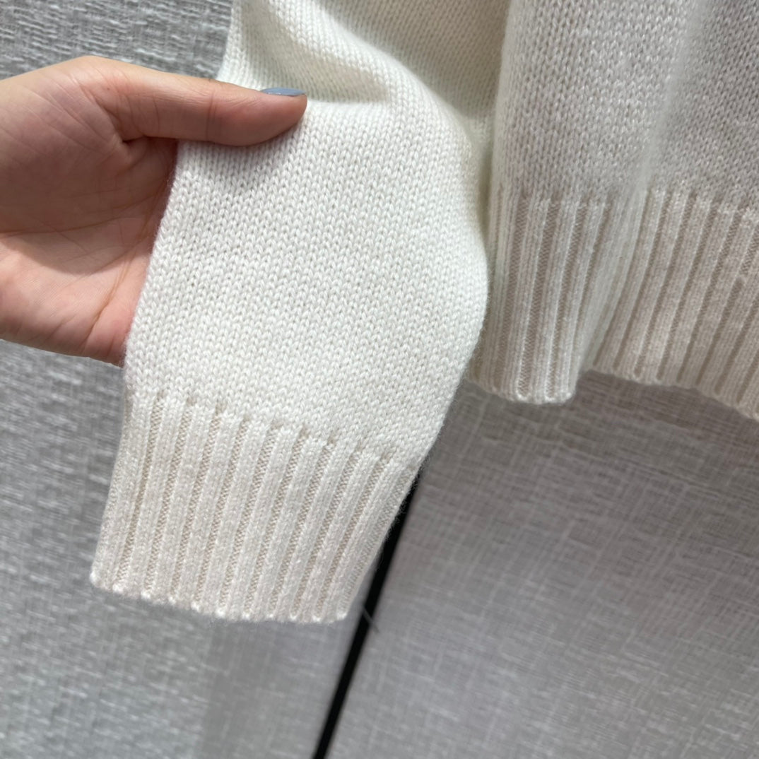 Dior 154S32 Women's Sweaters Designer Dior Ecru Dior Des Vents Cashmere D38132