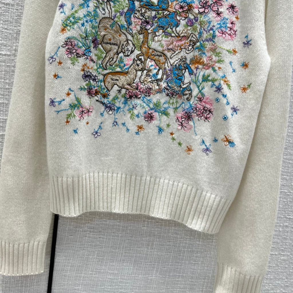 Dior 154S32 Women's Sweaters Designer Dior Ecru Dior Des Vents Cashmere D38132