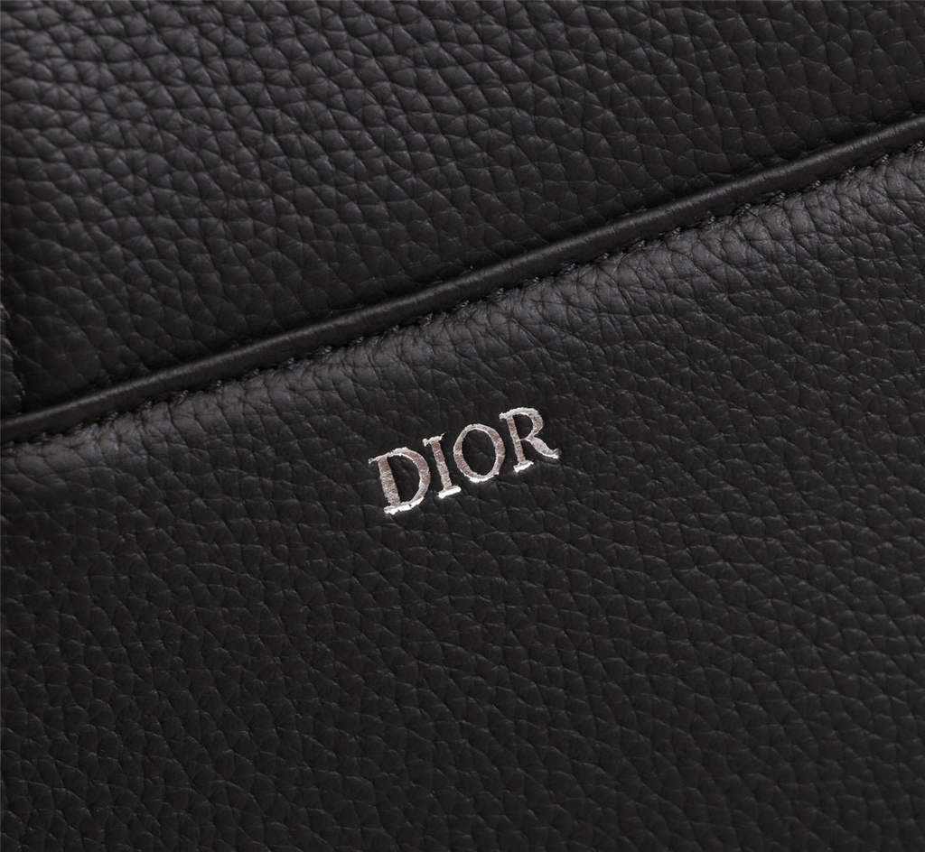 Dior 1ADPO093 Saddle Men Bag Grained Calfskin Black