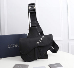Dior 1ADPO093 Saddle Men Bag Grained Calfskin Black - Default Title - View 1