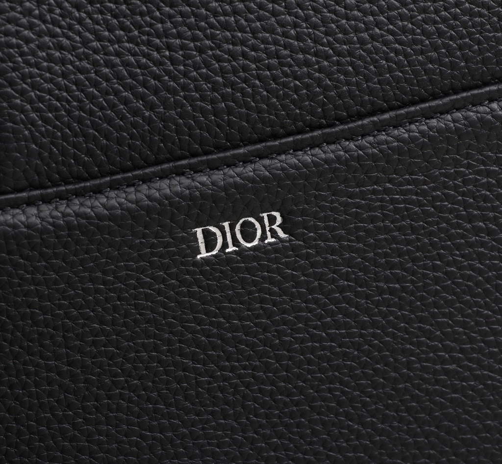 Dior 1ADPO093 Saddle Men Bag Grained Calfskin Black
