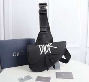 Dior 1ADPO093 Saddle Men Bag Grained Calfskin Black - Default Title - View 1