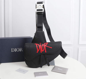 Dior 1ADPO093 Saddle Men Bag Grained Calfskin Black - Default Title - View 1