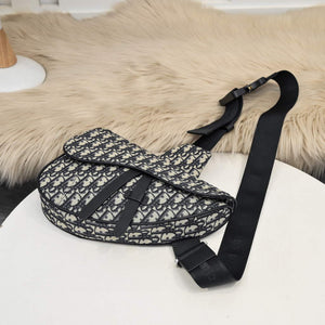 Dior 1ADPO093 Saddle Men Bag Dior Oblique Jacquard Black With Beige - Default Title - View 4