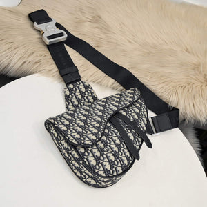 Dior 1ADPO093 Saddle Men Bag Dior Oblique Jacquard Beige and Black - Default Title - View 2