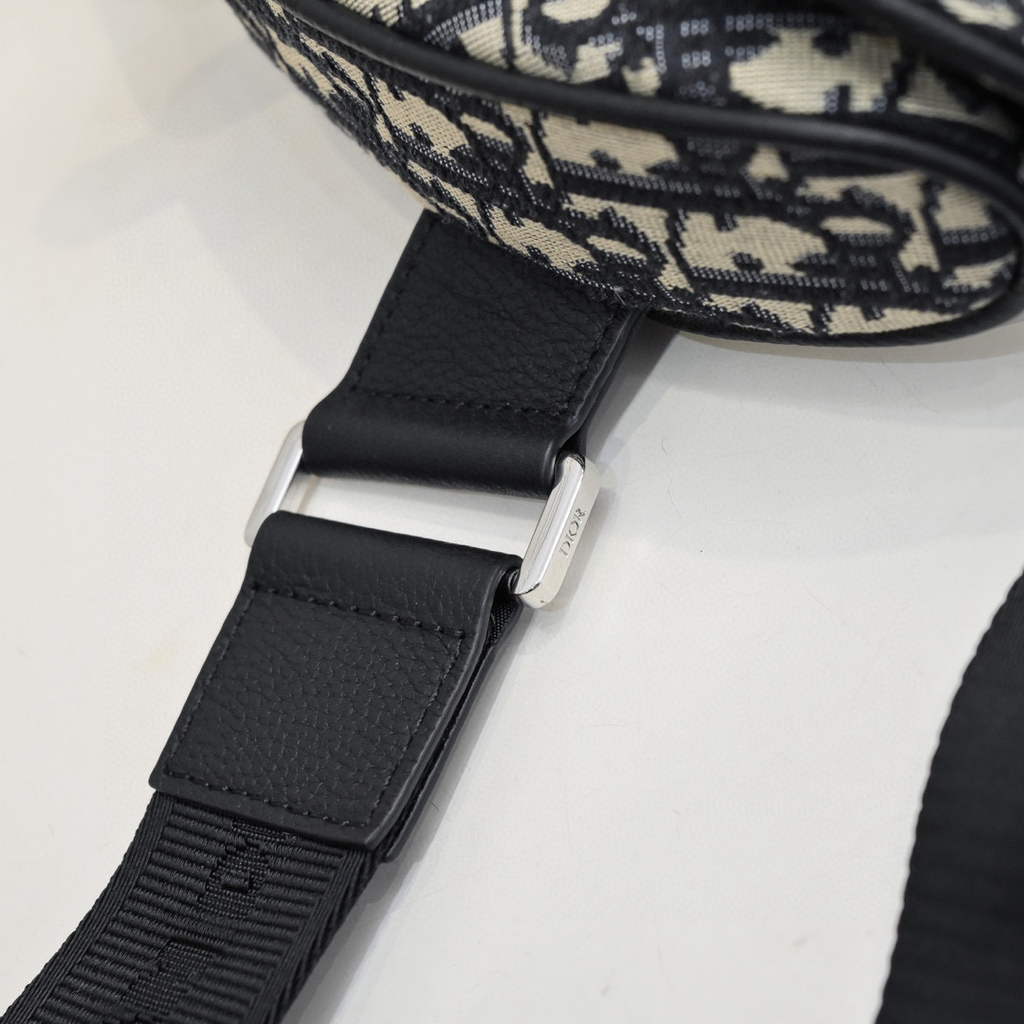 Dior 1ADPO093 Saddle Men Bag Dior Oblique Jacquard Beige and Black