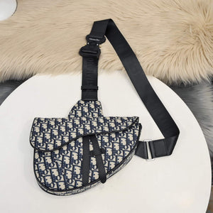 Dior 1ADPO093 Saddle Men Bag Dior Oblique Jacquard Navy Blue - Default Title - View 1