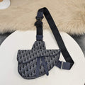 Dior 1ADPO093 Saddle Men Bag Dior Oblique Jacquard Blue - Default Title - View 1