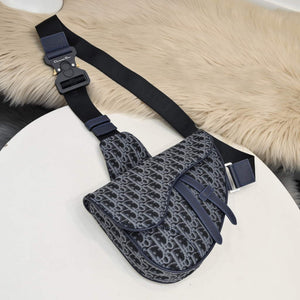 Dior 1ADPO093 Saddle Men Bag Dior Oblique Jacquard Blue - Default Title - View 2