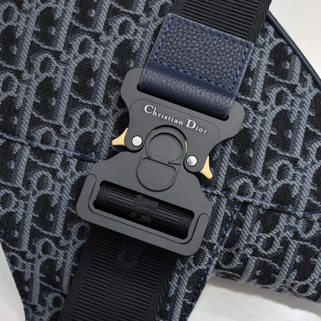 Dior 1ADPO093 Saddle Men Bag Dior Oblique Jacquard Blue