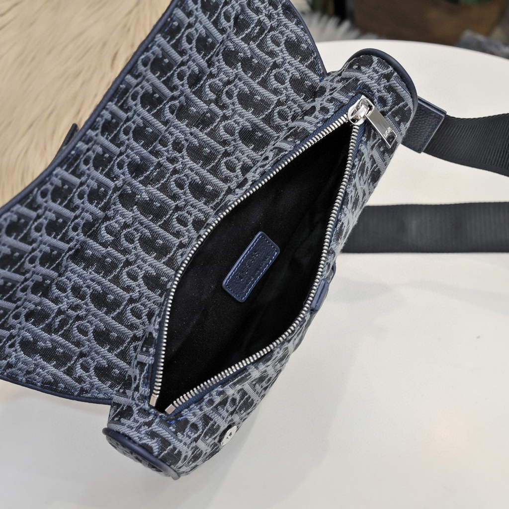 Dior 1ADPO093 Saddle Men Bag Dior Oblique Jacquard Blue