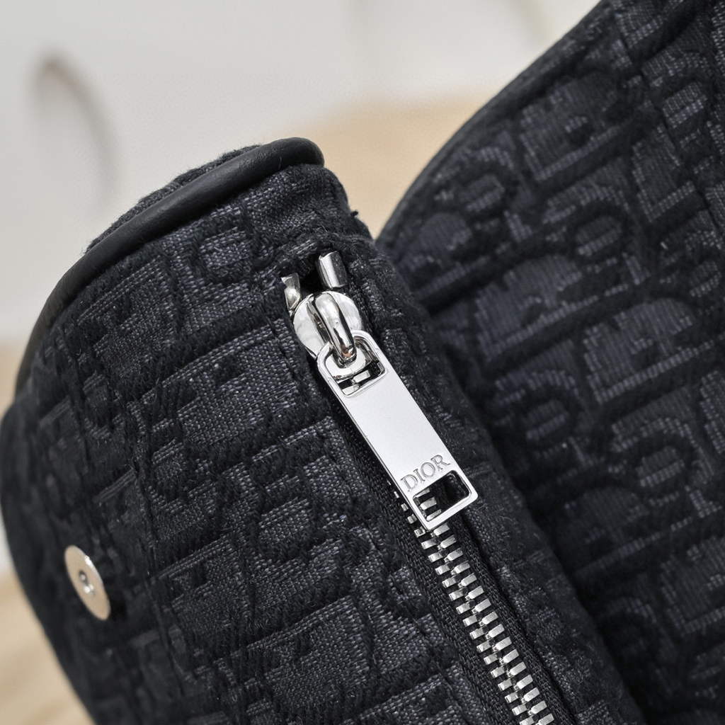 Dior 1ADPO093 Saddle Men Bag Dior Oblique Jacquard Black