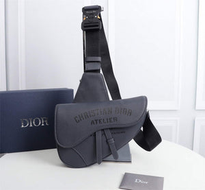 Dior 1ADPO093 Saddle Men Bag Grained Calfskin Gray - Default Title - View 1