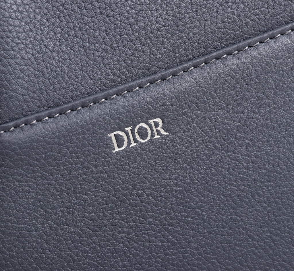 Dior 1ADPO093 Saddle Men Bag Grained Calfskin Gray