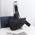 Dior 1ADPO093 Saddle Men Bag Grained Calfskin Black - Default Title - View 1