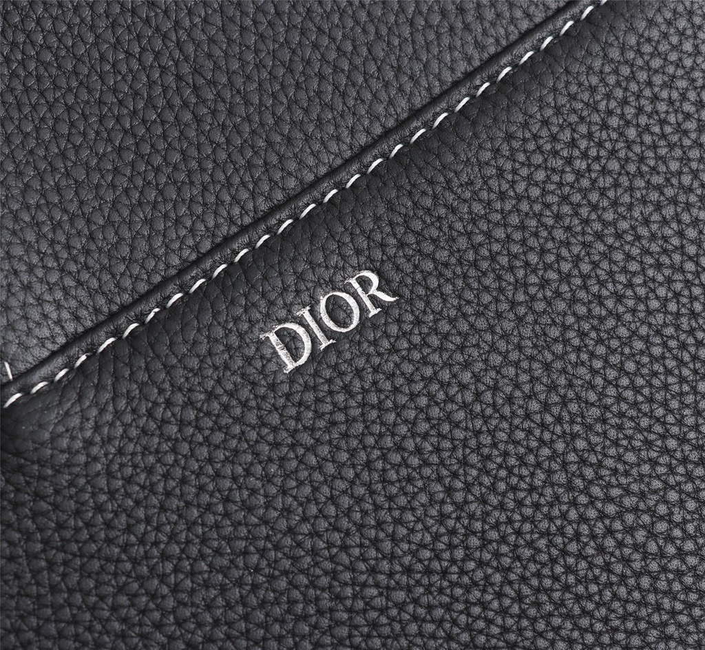 Dior 1ADPO093 Saddle Men Bag Grained Calfskin Black