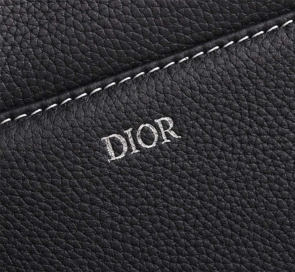 Dior 1ADPO093 Saddle Men Bag Grained Calfskin Black
