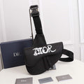Dior 1ADPO093 Saddle Men Bag Grained Calfskin Black - Default Title - View 1