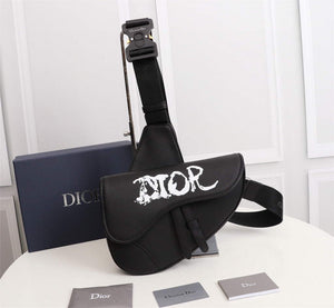Dior 1ADPO093 Saddle Men Bag Grained Calfskin Black - Default Title - View 1