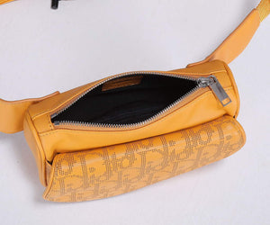Dior 1ADPO223 Saddle Belt Bag Dior Oblique Galaxy Leather Yellow - Default Title - View 8