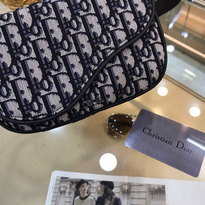 Dior 1ADPO223 Saddle Belt Bag Dior Oblique Galaxy Leather Black and Beige - Default Title - View 5