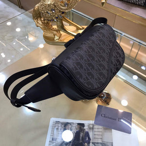 Dior 1ADPO223 Saddle Belt Bag Dior Oblique Galaxy Leather Black - Default Title - View 3