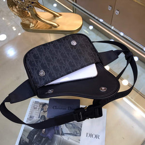 Dior 1ADPO223 Saddle Belt Bag Dior Oblique Galaxy Leather Black - Default Title - View 7