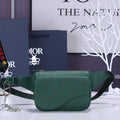 Dior 1ADPO223 Saddle Belt Bag Leather Green - Default Title - View 1