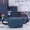 Dior 1ADPO223 Saddle Belt Bag Leather Blue - Default Title - View 1